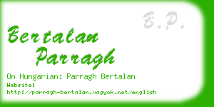 bertalan parragh business card